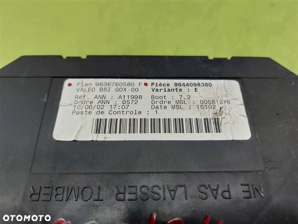 Moduł BSI Sterownik Peugeot 307 I 2001-2005 9636760580 9644098380 - 2
