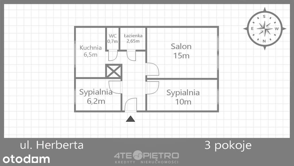 Dziesiąta| 3 oddzielne pokoje| do remontu| parter.