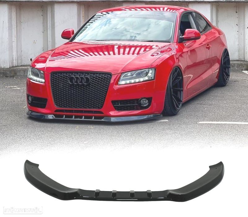 SPOILER LIP AUDI A5 S LINE 07-12 PRETO BRILHANTE - 1
