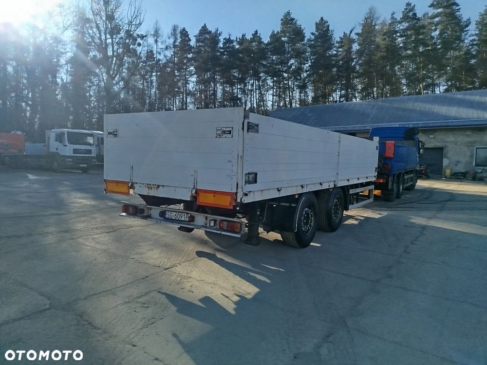 Renders Przyczepa burtowa tandem 7 m budowlanka górny sprzęg - 3