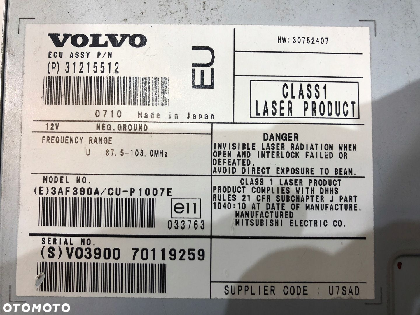 VOLVO V50 ZMIENIARKA CD RADIO NAWIGACJA 2.0D 04-12 - 6