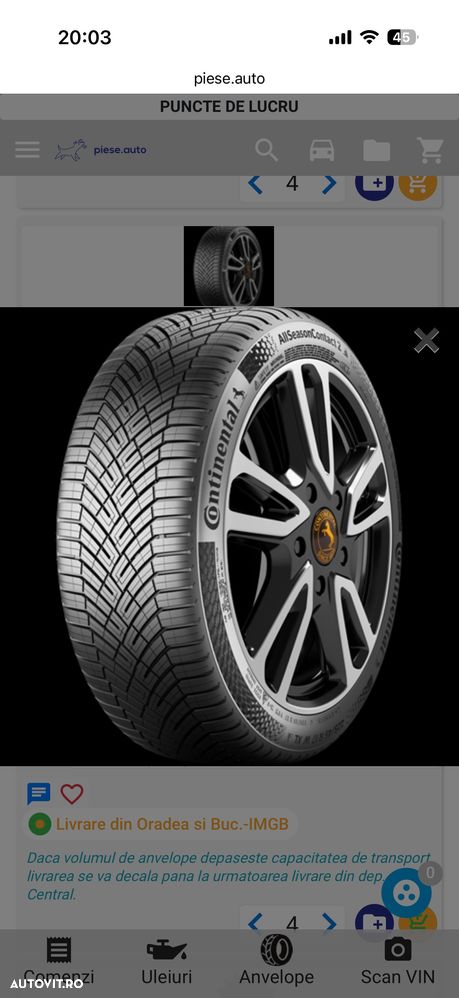 Set 4 Jante Bmw R17 Styling 775 V-Spoke + 4 Anvelope Continental 225/50/17 AllSeason RunFlat DOT2025 - 9