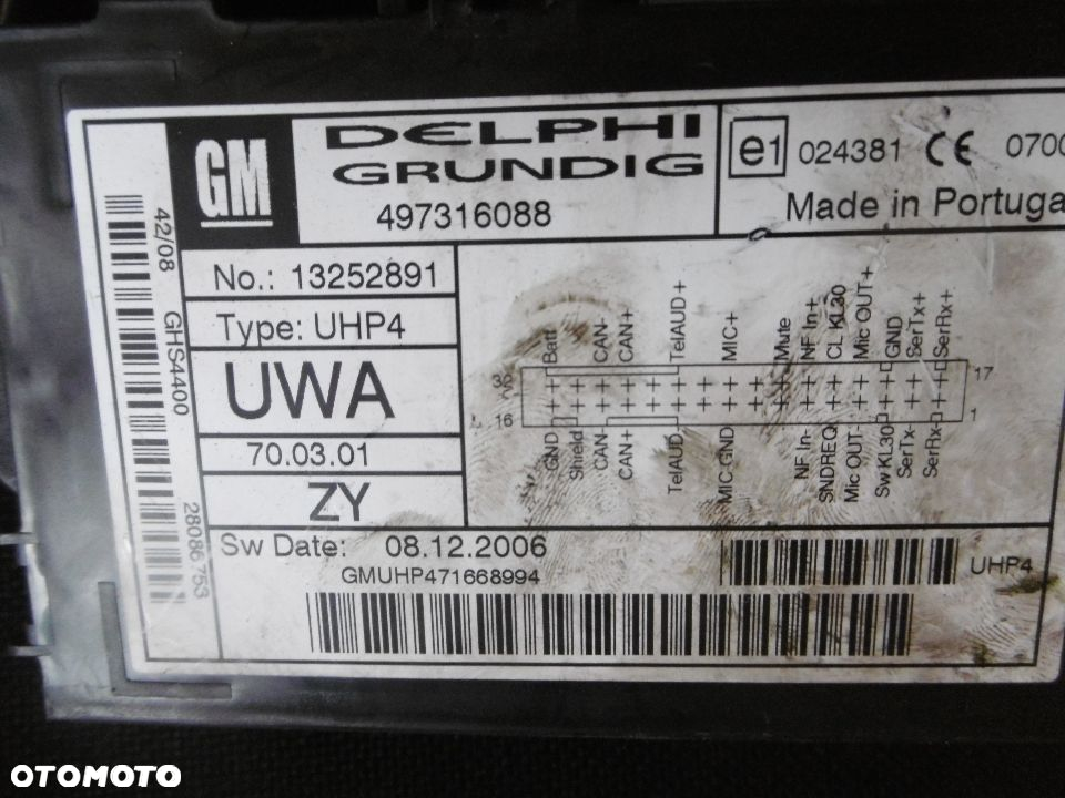 OPEL VECTRA C ZAFIRA B MODUL BLUETOOTH 13252891 - 2