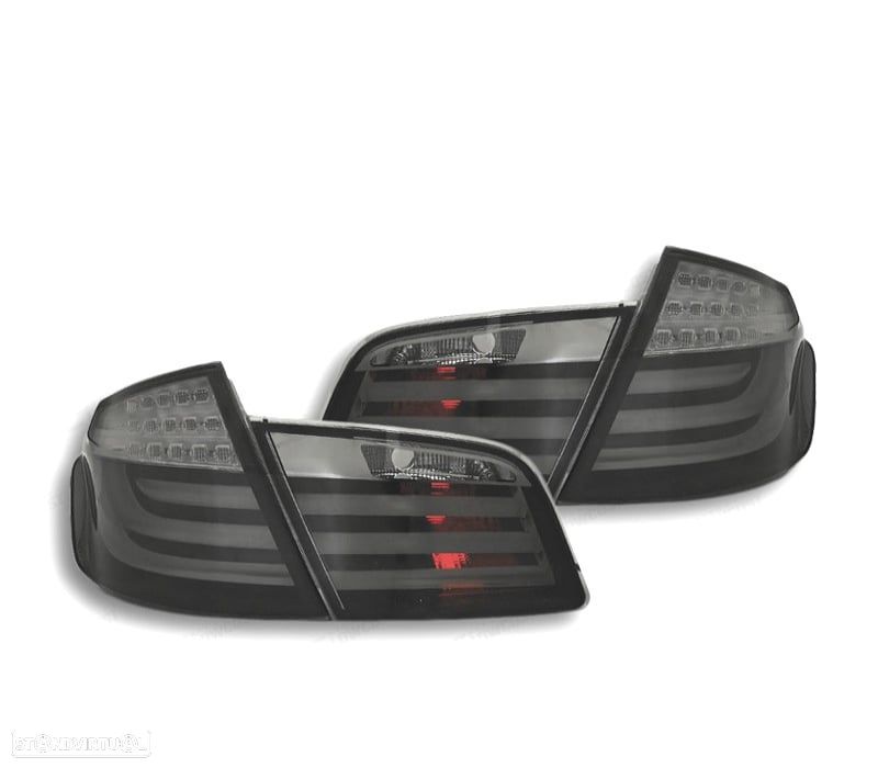 FAROLINS TRASEIROS PARA BMW SERIE 5 F10 10- LIGHT BAR PRETO FUMADOS - 1