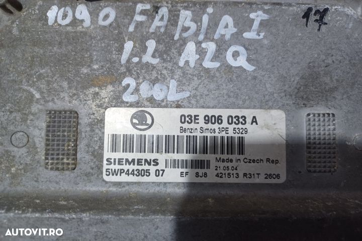 Calculator motor ECU 03E906033A 5WP4430507 - 1.2 AZQ  03E906033A 5WP4 - 3