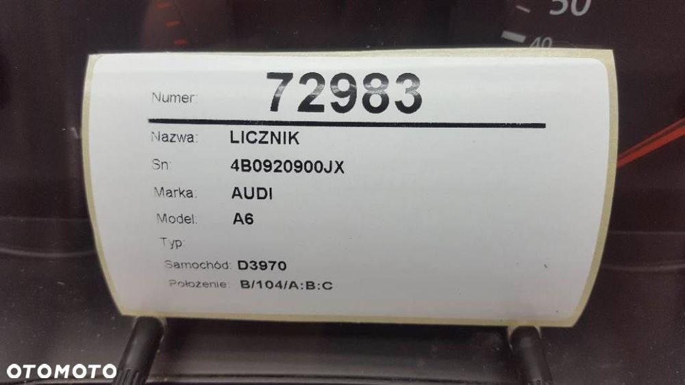 LICZNIK ZEGARY 2.4 B AUDI A6 C5 EU 4B0920900J - 2