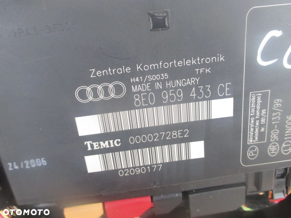 Moduł komfortu Audi A4 B6 B7 8E0959433CE - 2