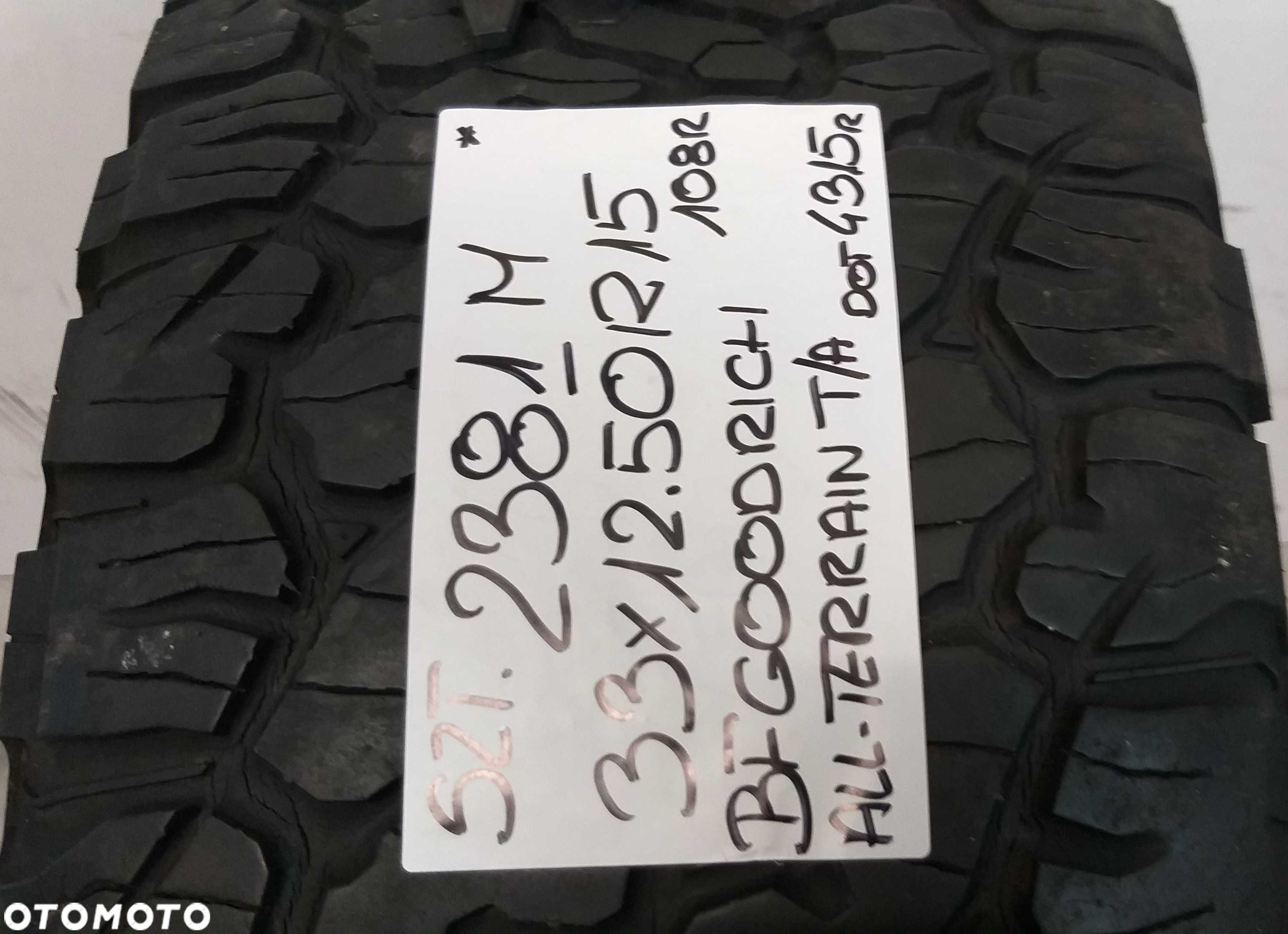 Szt2381M Sztuka 33X12.50R15 108R BF-GoodRich All-Terrain T/A dot.4315 - 2