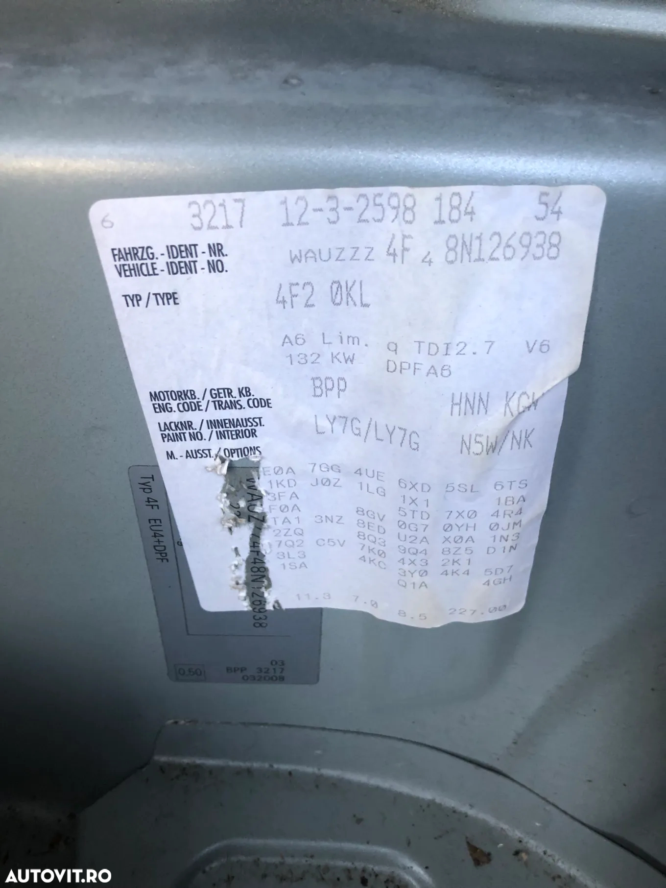 Dezmembrez Aud A6 C6 4F sedan 2.7 TDI BPP automat 2008 - 7