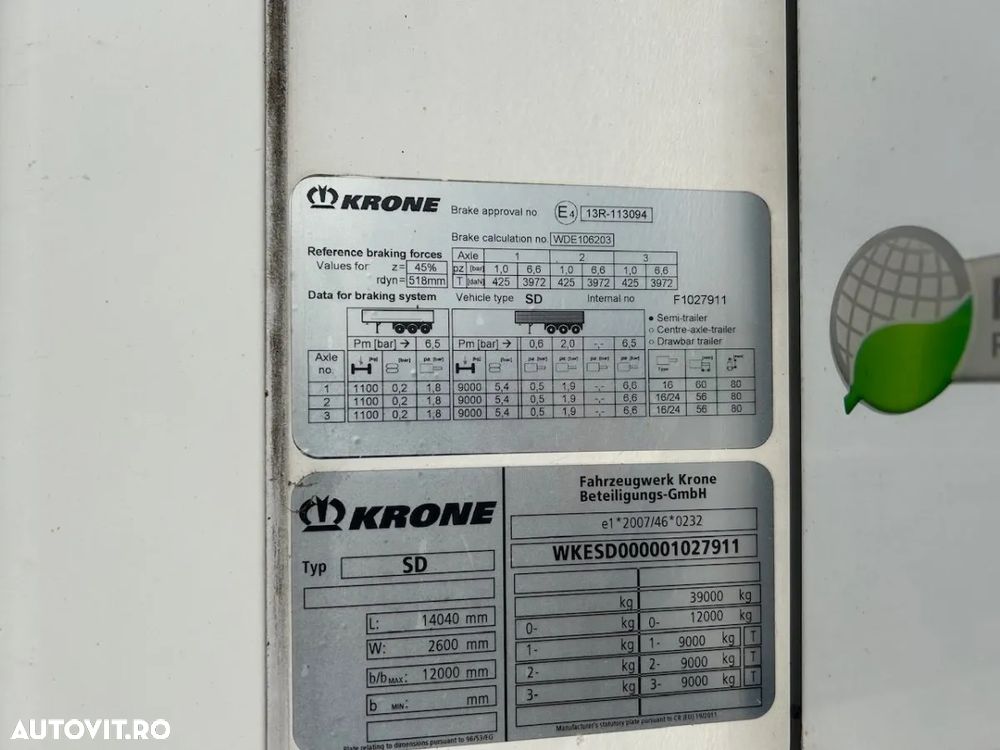 Krone Thermoking, Axa liftanta,8805 ore functionare, lada paleti,  factura externa - 17
