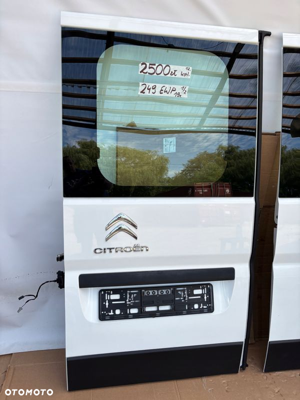 DUCATO BOXER JUMPER 06- drzwi tylne z szybą tył LEWE PRAWE BIAŁE H1 NISKI - 3