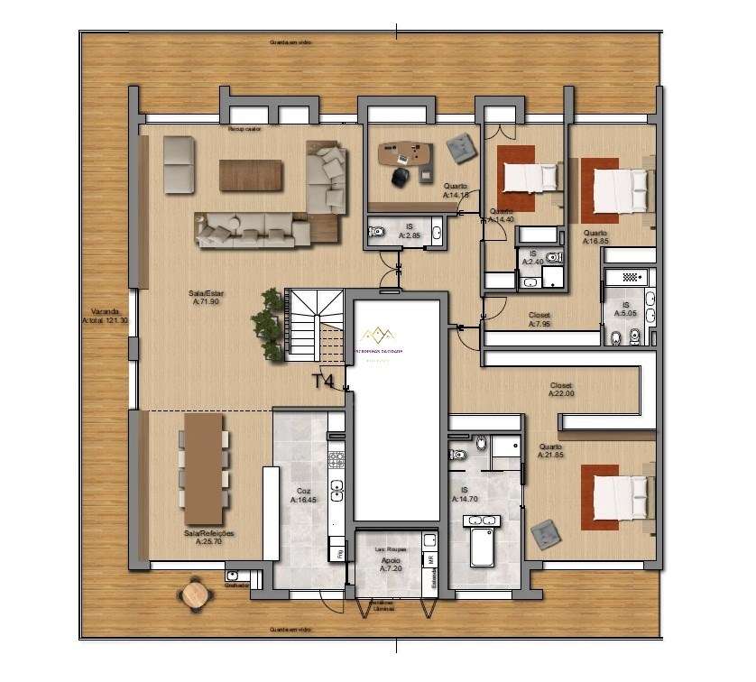 Penthouse de Luxo com 900 m², Piscina Privativa, Ginásio e Garagem par - Grande imagem: 3/3