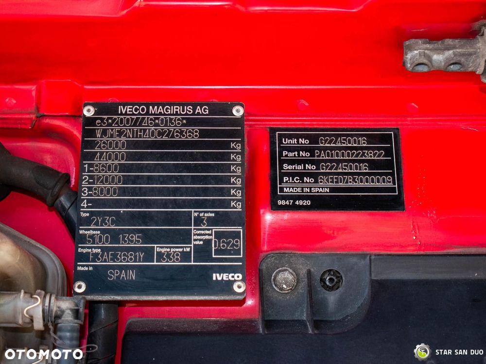 Iveco STRALIS 460 6x4 HMF 4020-K5 Fly Jib Hds Żuraw - 10