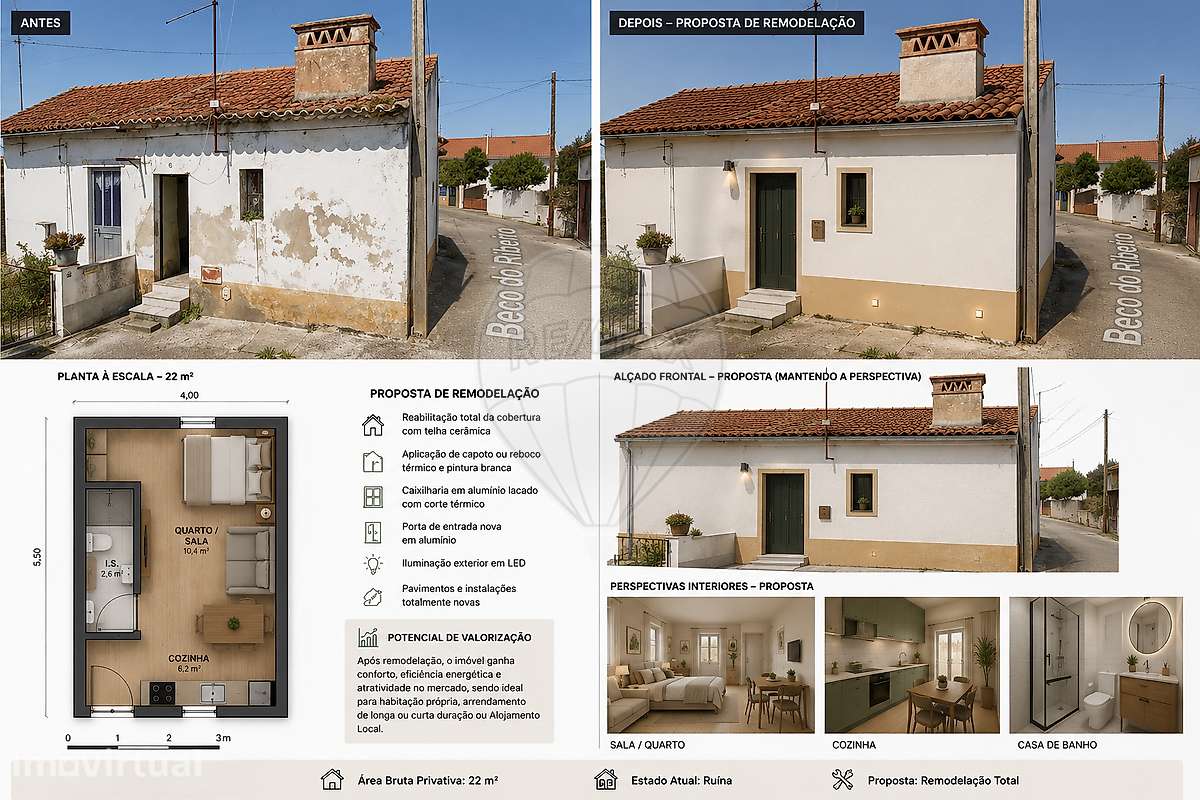 Moradia T1 para venda - Grande imagem: 2/6