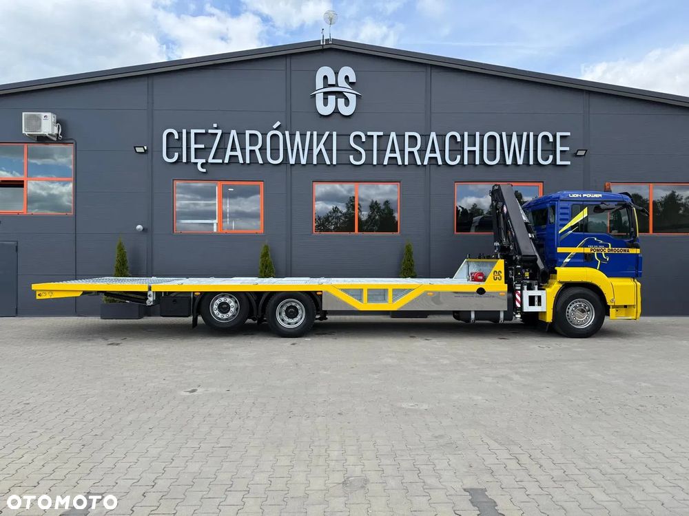 MAN MAN TGS TGX 26.360 E5 laweta uniwersalna 10 m + Dźwig HDS HMF 1420 K2 / platforma do przewozu kontenerów / pomoc drogowa / platforma / kran krane dzwig hds żuraw - 14