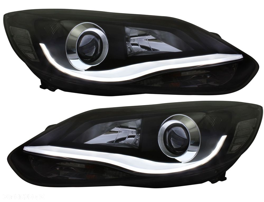 Reflektory Lampy kpl pasek Neon LED Tuning Black Ford Focus III 3 mk3 10-14 - 3