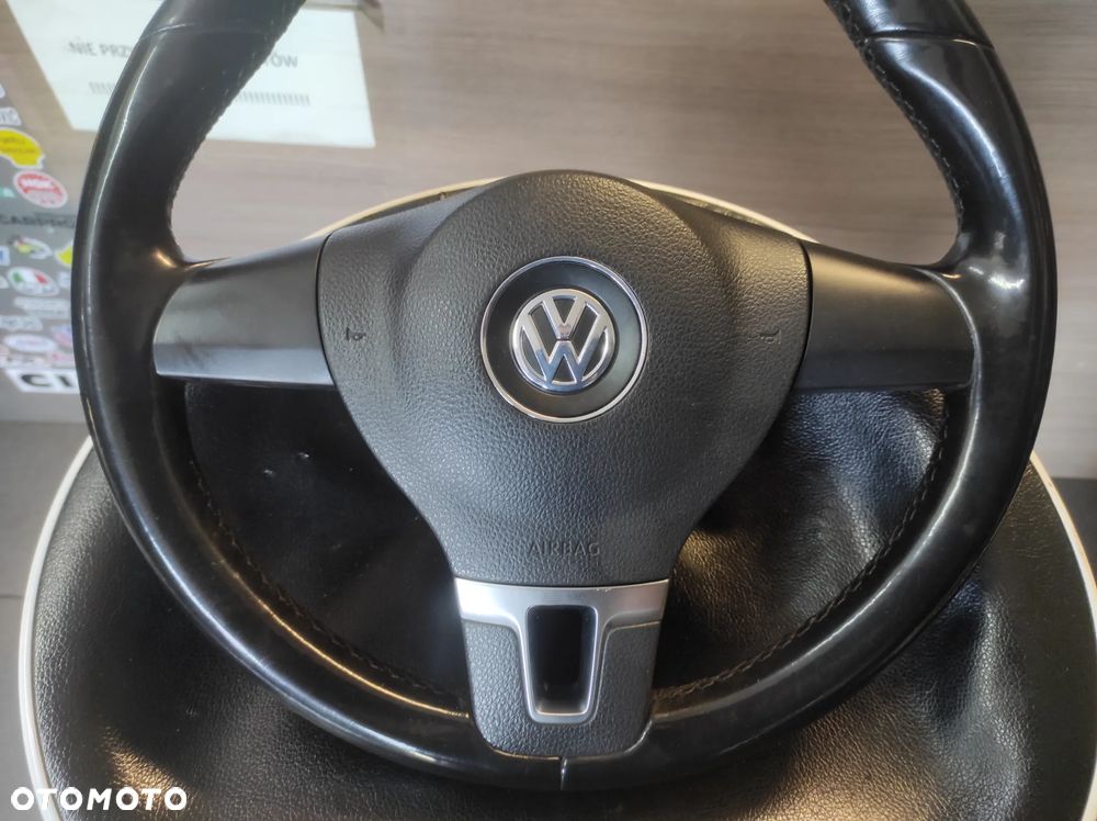 KIEROWNICA 3 RAMIENNA SKÓRA SKÓRZANA R LINE VW TIGUAN PASSAT B6 B7 CC SIROCCO CADDY GOLF 5 6 TOURAN EOS POLO 5 6 TRANSPORTER T5 T6 WYSYŁKA !!! - 2