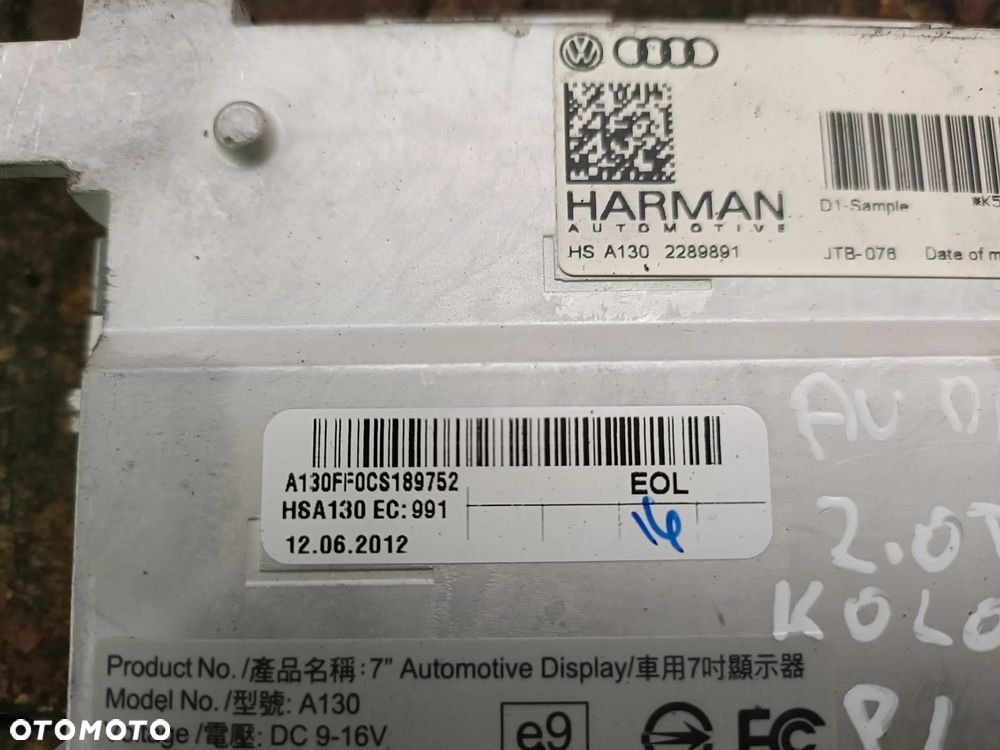 AUDI A4 B8 07-15 wyświetlacz ekran nawigacji GPS 8R0919604 * - 4