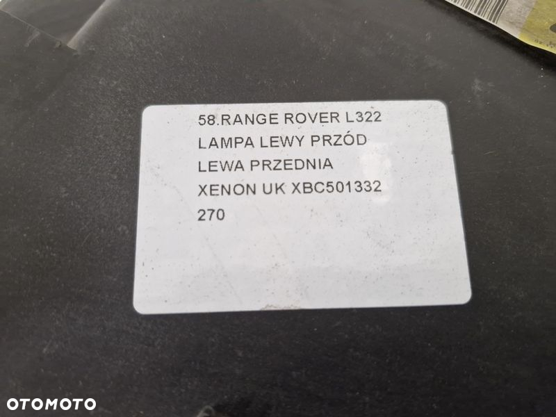 RANGE ROVER III L322 LAMPA LEWY PRZÓD LEWA PRZEDNIA REFLEKTOR XENON UK XBC501332 - 7