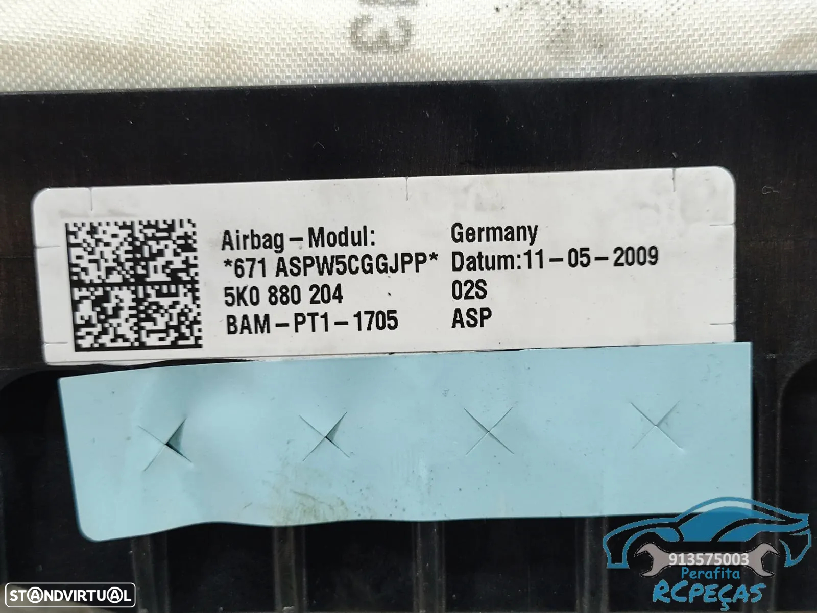 Airbag Passageiro / Tablier Volkswagen VW Eos | Golf | Tiguan | Scirocco - 5K0880204 - 8