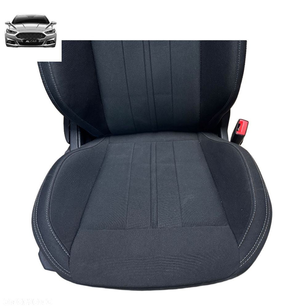 FOTELE TAPICERKA WNĘTRZE MATERIAŁ BIAŁA NITKA FORD MUSTANG MK6 LIFT 17-23 - 5