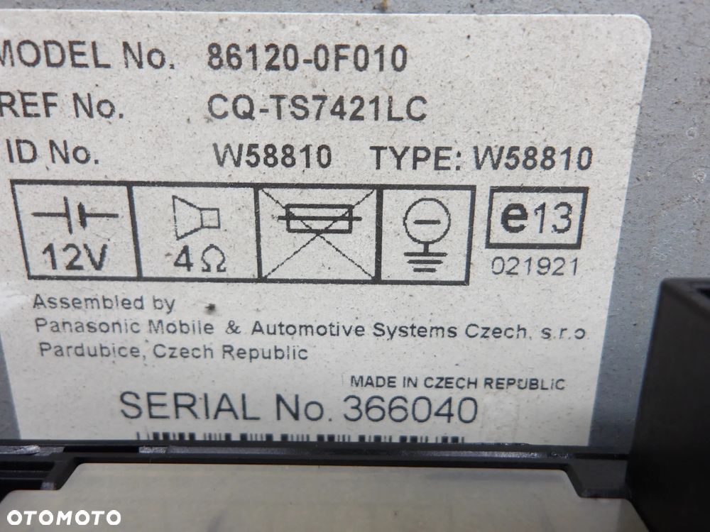 TOYOTA COROLLA VERSO 2.2D RADIO 86120-0F010 - 6