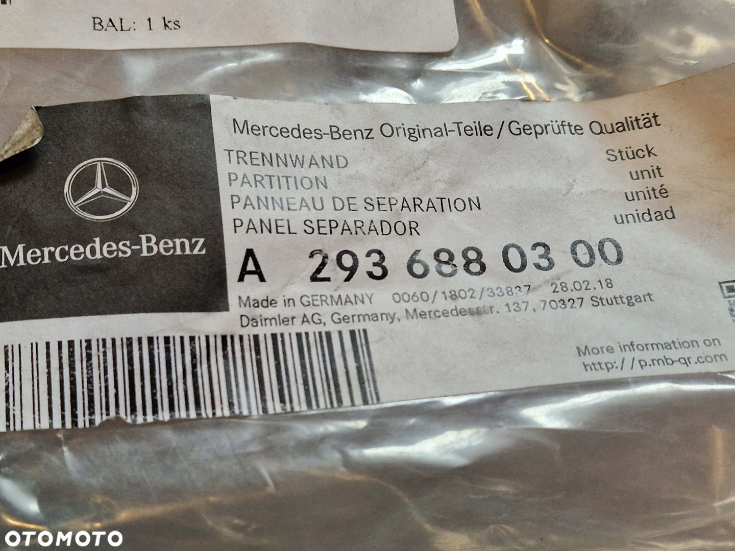 MERCEDES BENZ W213 GLC EQC A2936880300 OSŁONA ŚCIANY GRODZIOWEJ PRAWA NOWA - 4