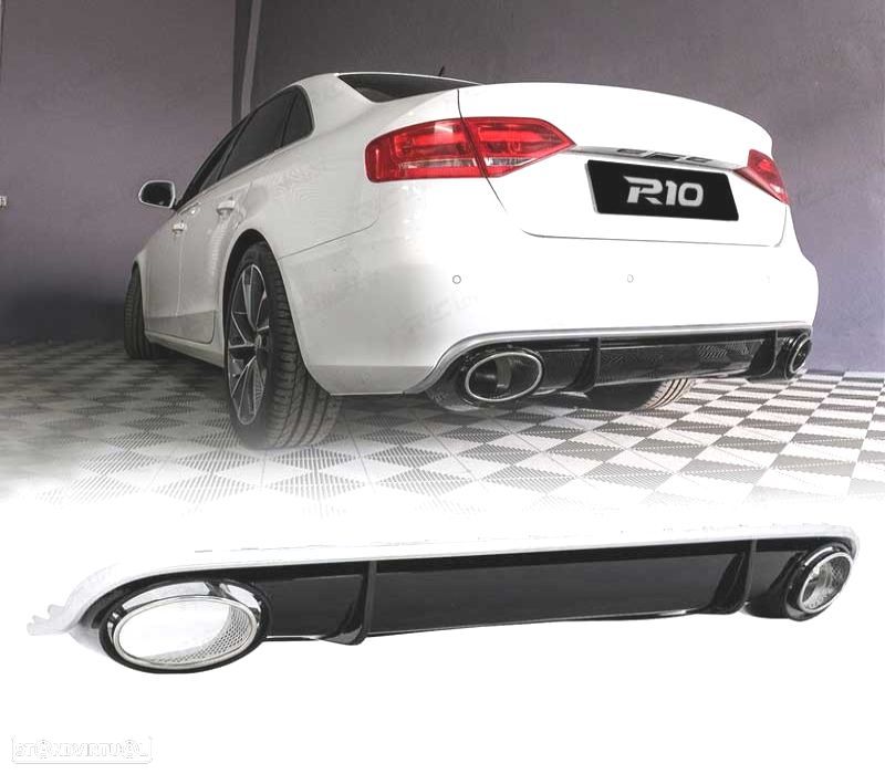 DIFUSOR TRASEIRO AUDI A4 B8 07-11 LOOK RS4 - 1