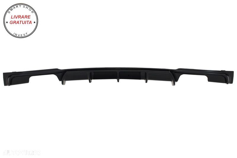 Difuzor Bara Spate Evacuare Dubla Negru Lucios BMW Seria 3 (2011-2019) F30 F31 M D- livrare gratuita - 3