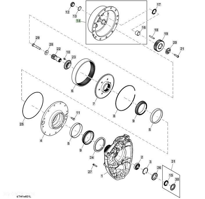John Deere 8245R 8270R 8295R 8320R 8335R 8345R 8370R 8400R - nośnik satelit RE343622 - 1