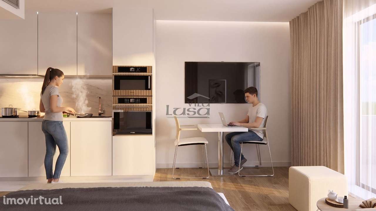 T0 Novo em Vilar de Paraiso, com varanda e lugar de garagem - Grande imagem: 4/28