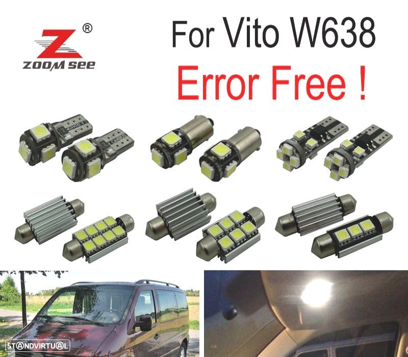 KIT COMPLETO DE 13 LÂMPADAS LED INTERIOR MERCEDES VITO W638 96-03 - 1