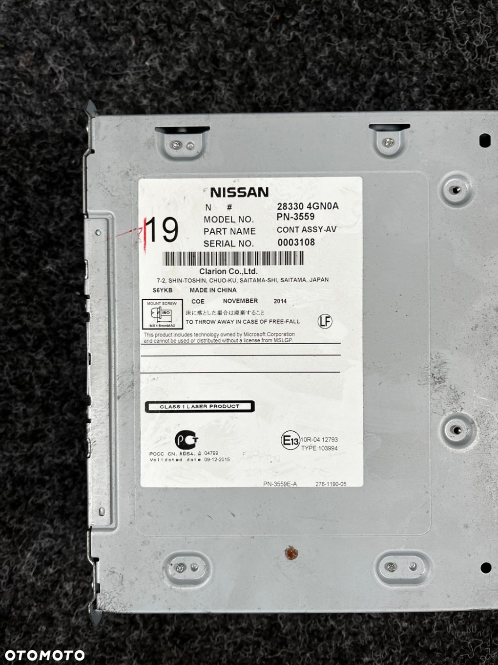 radio odtwarzacz infiniti q50 283304GN0A - 3