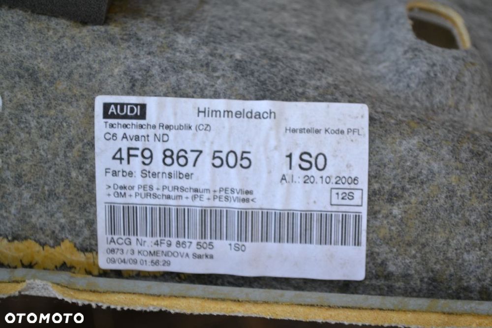 AUDI A6 C6 KOMBI PODSUFITKA JASNA 4F9867505 POMORSKIE - 5