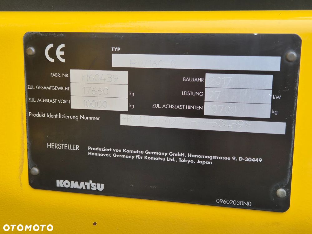 Komatsu pw 160-8,Rototilt z Niemiec,2017 Rok .tylko 6560 mth.148,140,180. - 15