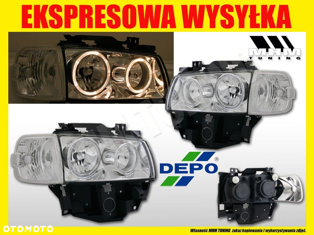 REFLEKTORY LAMPY kpl RINGI CLEAR TUNING VW T4 TRANSPORTER MULTIVAN LIFT - 2