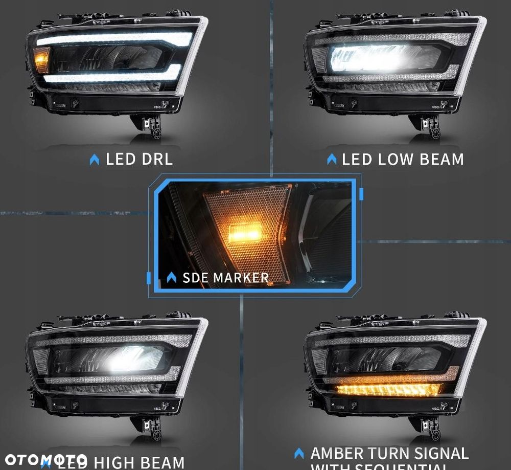 Reflektory Lampy Vland Led Neon Tuning Europa Dodge Ram V 5 1500 2019-2024 - 5