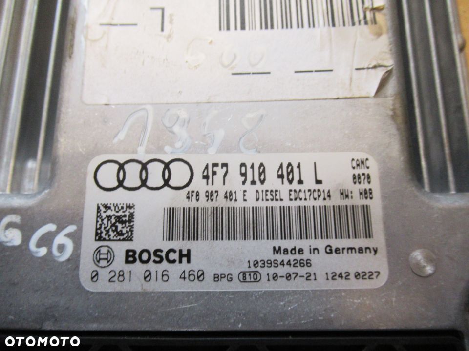 KOMPUTER STEROWNIK SILNIKA AUDI A6C6 4F7910401L  4F0907401E  0281016460 - 2