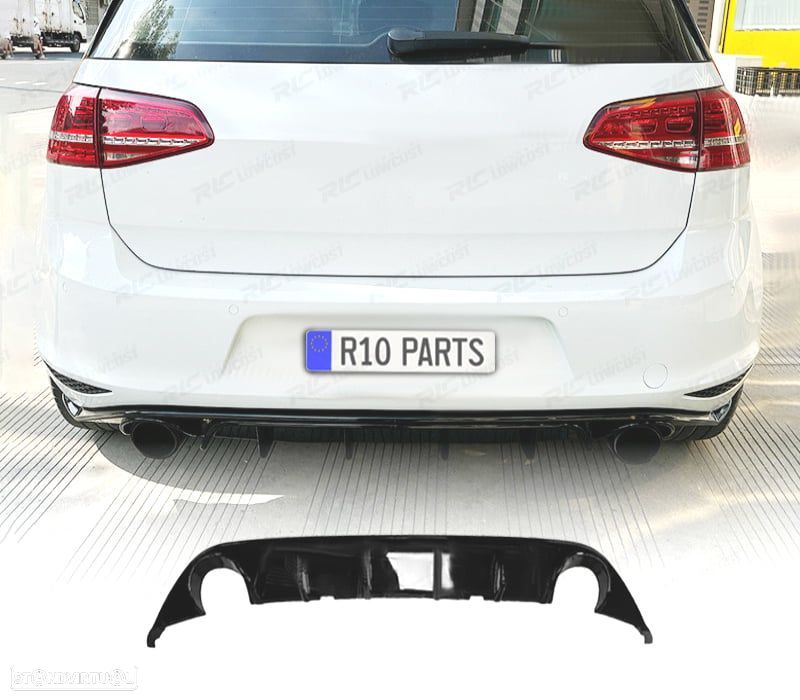 DIFUSOR VOLKSWAGEN GOLF 7 12-17 LOOK TCR PRETO BRILHANTE - 1