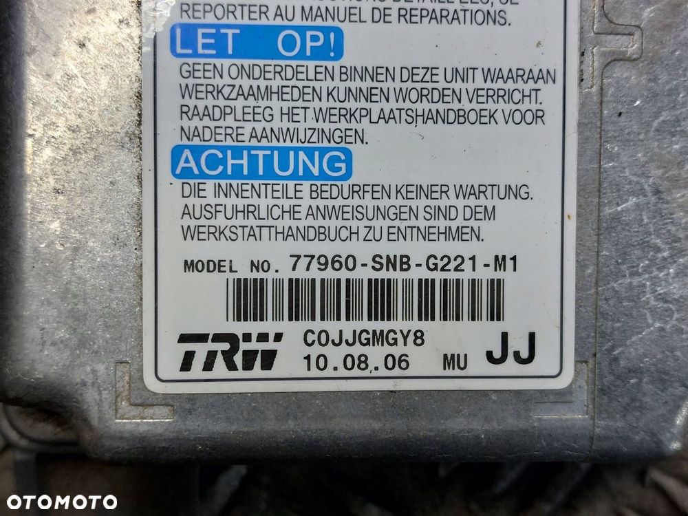 ZESTAW AIRBAG KOKPIT DESKA PODUSZKI PASY MODUŁ HONDA CIVIC VIII SEDAN - 4