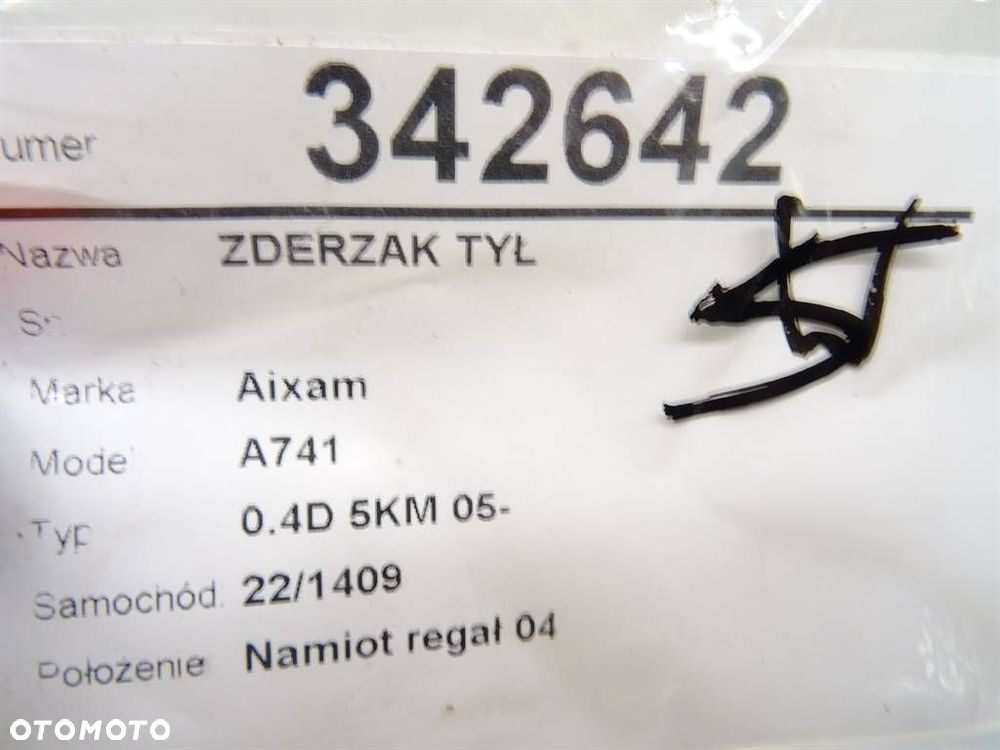 ZDERZAK TYŁ - 86.00 PLN - AIXAM A.741 2005 - 2022 0.4 D 4 kW [5 KM] olej napędowy 2005 - 2022 - 5