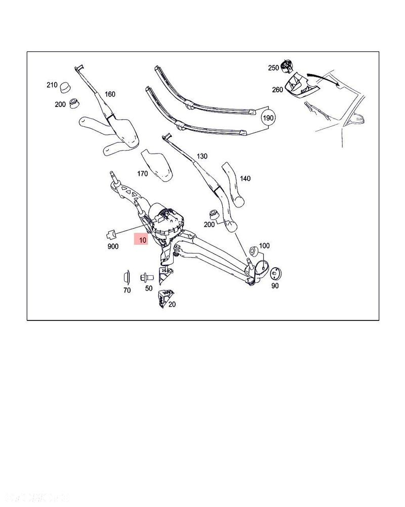 MECHANIZM WYCIERACZEK PRZEDNICH MERCEDES W212 A2128201240 - 2