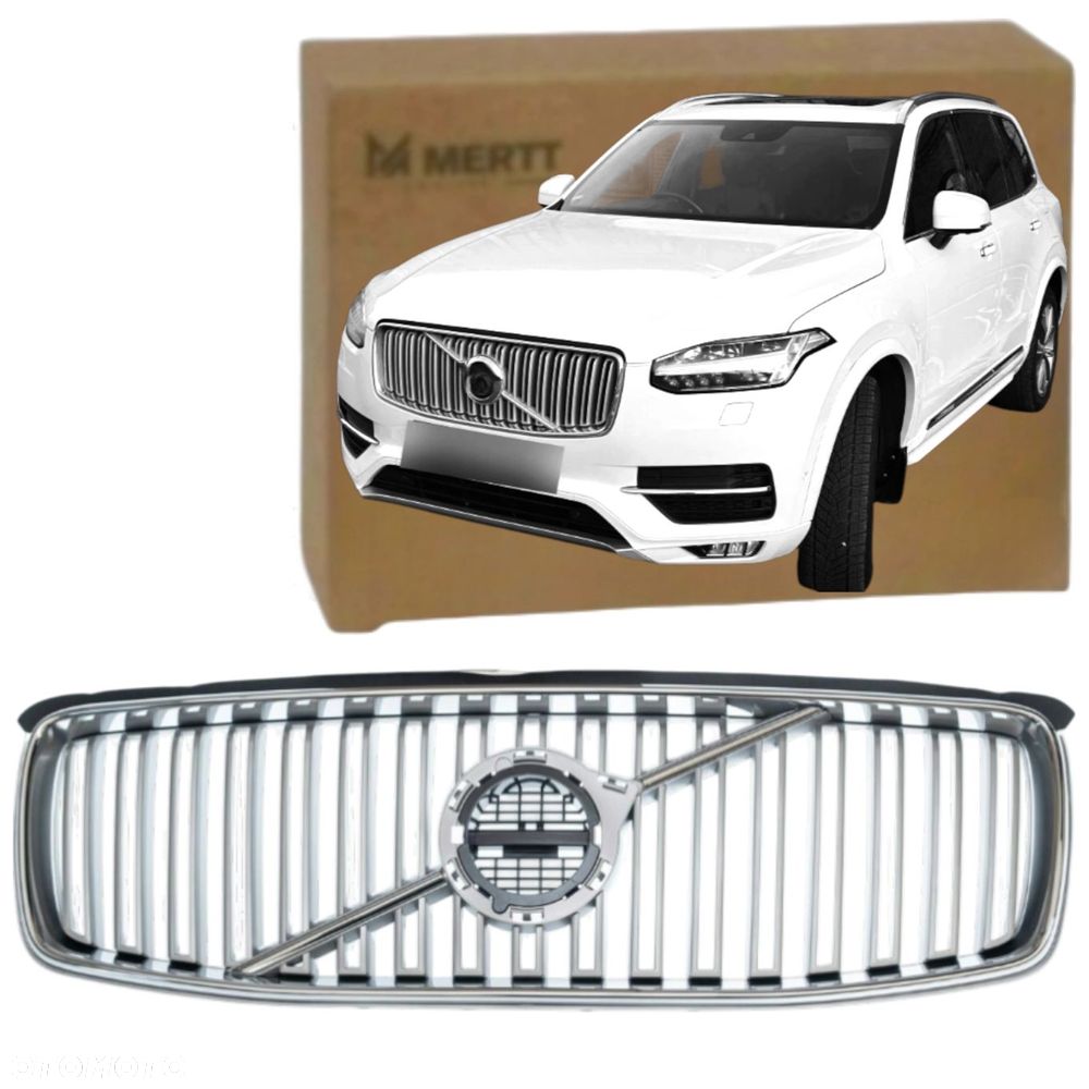 ATRAPA KRATKA ŚRODKOWA GRILL CZARNA PASUJE DO VOLVO XC90 2015-2019 - 2