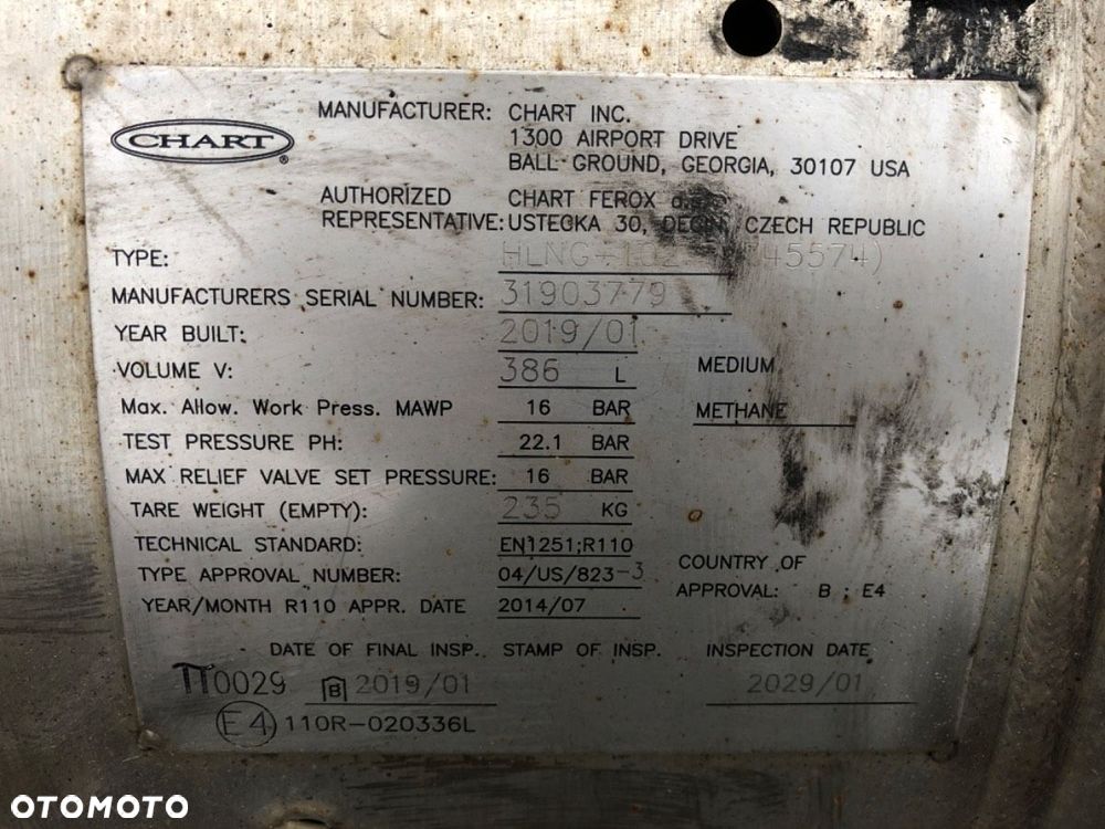 ZBIORNIK PALIWA GAZU LNG  SCANIA L,P,G,R,S - series 2016 - 2022 R410 302 kW [411 KM] 8x4/4 2017 - 3