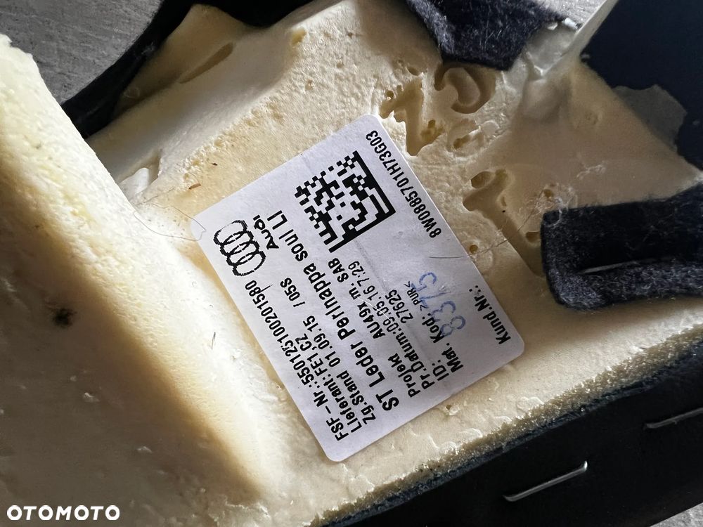 BOCZEK SKÓRA PODUSZKA AIRBAG LEWY PRAWY TYŁ KANAPY AUDI A4 B9 8W 8W0885701H 8W0880441D 8W0885702H 8W0880442D - 3