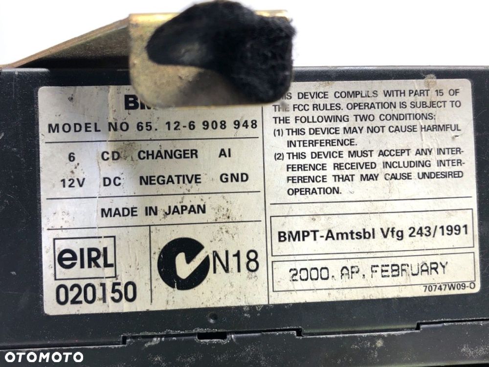 ZMIENIARKA CD  BMW 5 (E39) 1995 - 2003 530 d 142 kW [193 KM] olej napędowy 1998 - 2003 8364931 - 5