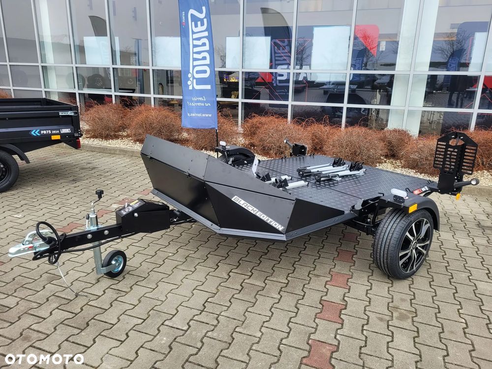 Lorries Przyczepa MT-2 BLACK EDITION na dwa MOTOCYKLE, QUADA światła LED czarna SKŁADANA - 7
