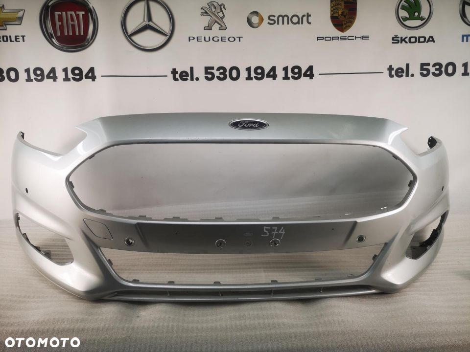 FORD MONDEO MK5 NA 6 X PDC , SREBRNY ZDERZAK PRZEDNI PRZÓD NR AUKCJI NZ574 - 1