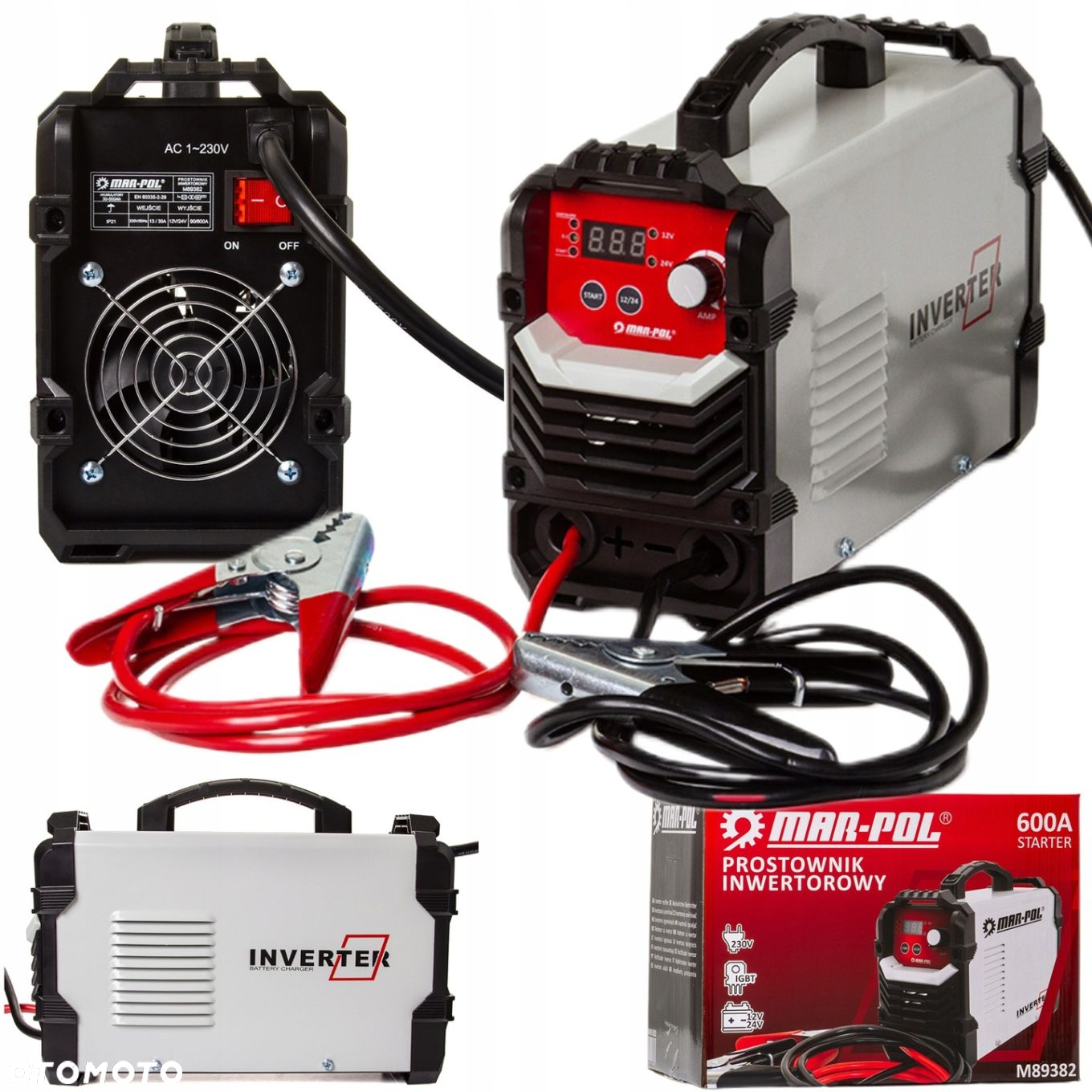 PROSTOWNIK INWERTOROWY 12V 24V ROZRUCH ŁADOWANIE AKUMULATORÓW 600A M89382 - 15