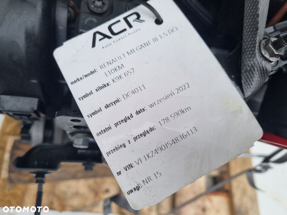 SILNIK KOMPLET Renault Megane IV 1.5 DCI udokumentowany 178tyś K9K657 - 4